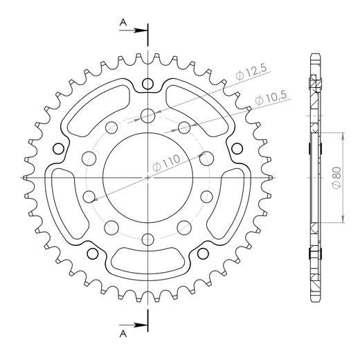 REAR SPROCKET SUPERSPROX STEALTH RST-1334:41-GLD ZLATA 41T, 530