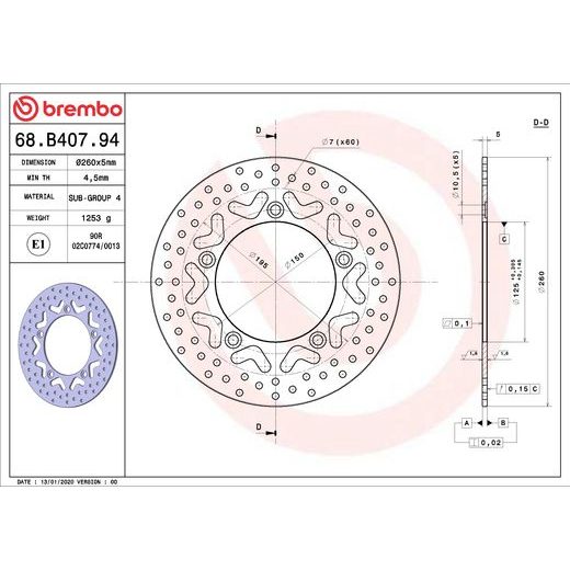 ZAVORNI DISK BREMBO 68B40794 FIX