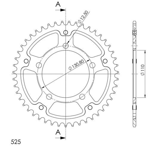 ZADNJI VERIŽNIK (ZOBNIK) SUPERSPROX STEALTH RST-7:47-GLD ZLATA 47T, 525