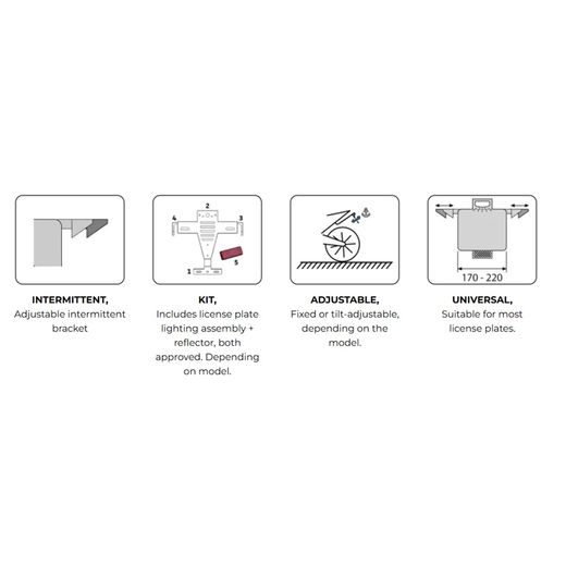 ADJUSTABLE LICENSE SUPPORT PUIG 22436N ČRNA