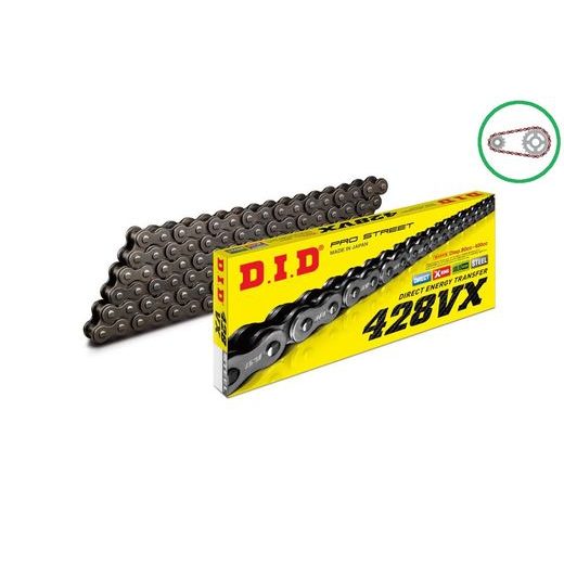 VERIŽNI SET D.I.D CHAIN - SREBRNA CHAIN 428 VX, X-RING (X, NX, QX, XS), CHK FRONT SPROCKET SUPERSPROX, CHK REAR SPROCKET JT ZA DAELIM VL 125 DAYSTAR (CLASSIC) 2000-2007