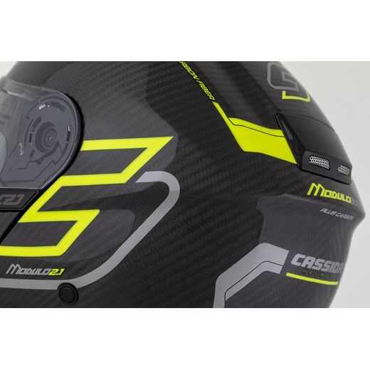 INTEGRALNA ČELADA CASSIDA MODULO 2.1 PLUS CARBON GLOSS CARBON/YELLOW FLUO/REFLECTIVE SILVER/BLACK M