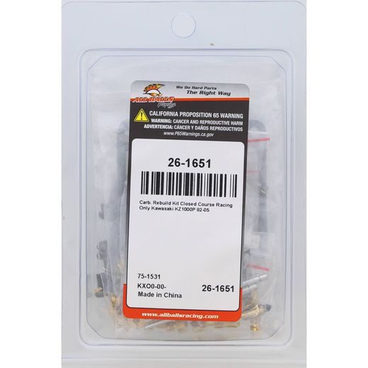 CARBURETOR REBUILD KIT ALL BALLS RACING CARK26-1651
