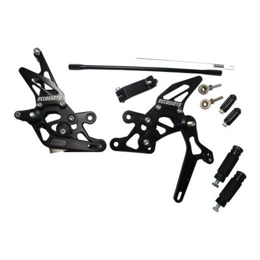 ADJUSTABLE RACING STREET REARSETS ACCOSSATO FT085 ALUMINIUM