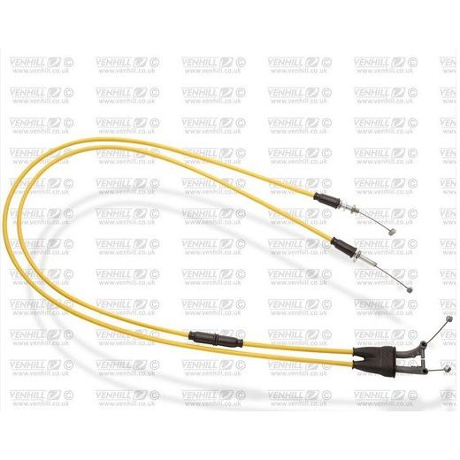 THROTTLE CABLES (PAIR) VENHILL Y01-4-077-YE FEATHERLIGHT YELLOW