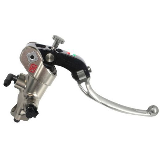 RADIAL BRAKE MASTER CYLINDER ACCOSSATO PC008 PRS 19X17-18-19 WITH FOLDING LEVER, SILVER