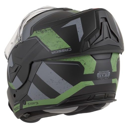 INTEGRALNA ČELADA CASSIDA MULTIFLIP KORP BLACK MATT/GREEN/GRAY L