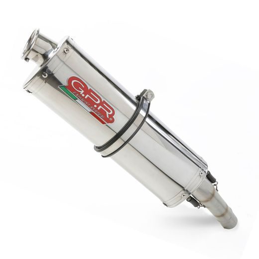 SLIP-ON EXHAUST GPR TRIOVAL H.258.TRI POLISHED STAINLESS STEEL INCLUDING REMOVABLE DB KILLER AND LINK PIPE