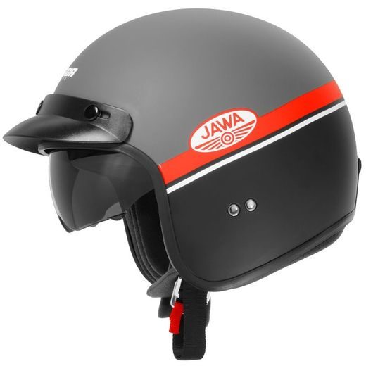 JET HELMET CASSIDA OXYGEN JAWA OHC GREY MATT/ RED / BLACK / WHITE S