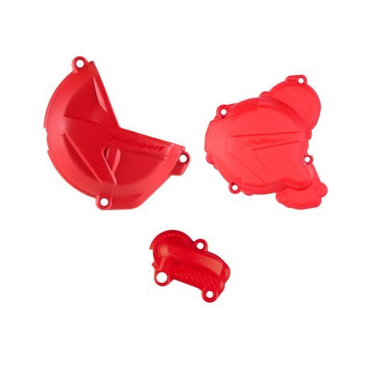 CLUTCH AND IGNITION COVER PROTECTOR KIT POLISPORT 91323 RDEČ