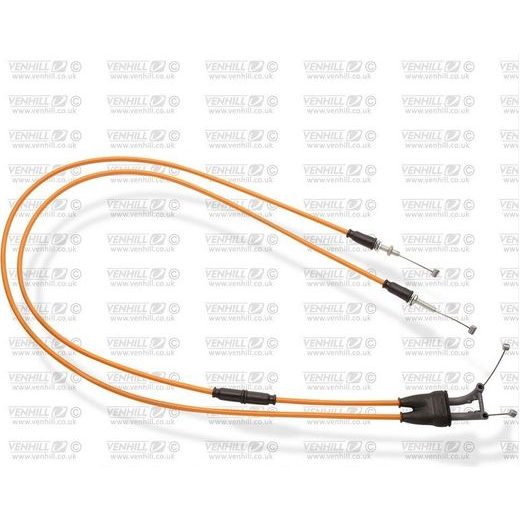 THROTTLE CABLES (PAIR) VENHILL Y01-4-076-OR FEATHERLIGHT ORANŽNA