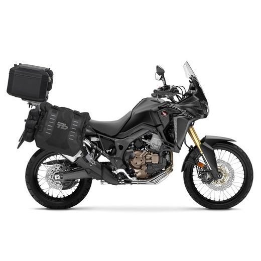 COMPLETE SET OF SHAD TERRA TR40 ADVENTURE SADDLEBAGS AND SHAD TERRA BLACK ALUMINIUM 48L TOPCASE, INCLUDING MOUNTING KIT SHAD HONDA CRF 1000 AFRICA TWIN