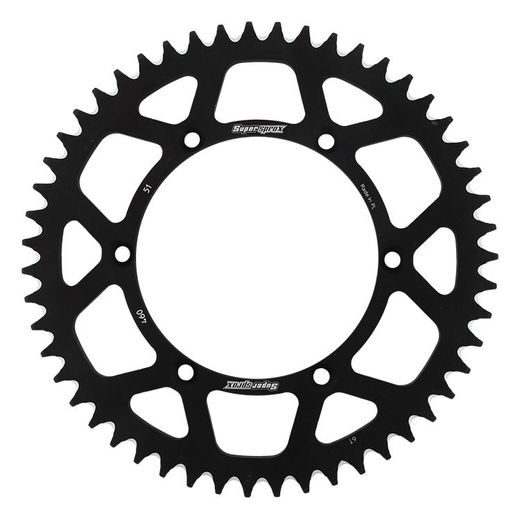 REAR ALU SPROCKET SUPERSPROX RAL-460:51-BLK ČRNA 51T, 520