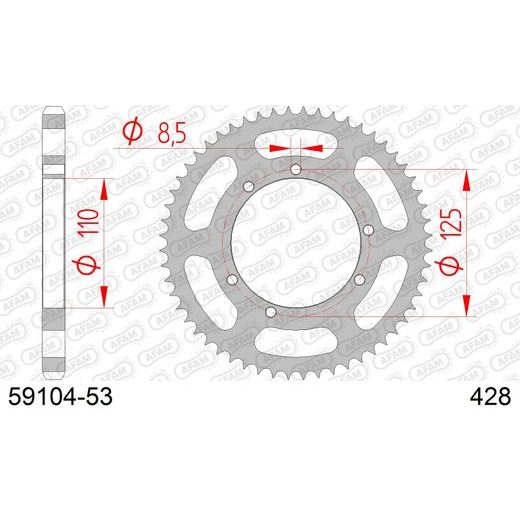 ZADNJI VERIŽNIK (ZOBNIK) AFAM 59104-53 53T, 428