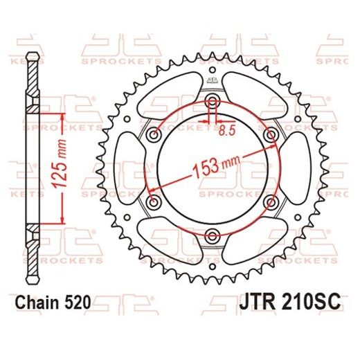 ZADNJI VERIŽNIK (ZOBNIK) JT JTR 210-45SC 45T, 520 SELF CLEANING LIGHTWEIGHT