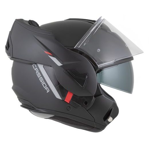 INTEGRALNA ČELADA CASSIDA MULTIFLIP SOLID BLACK MATT/RED/GRAY XS