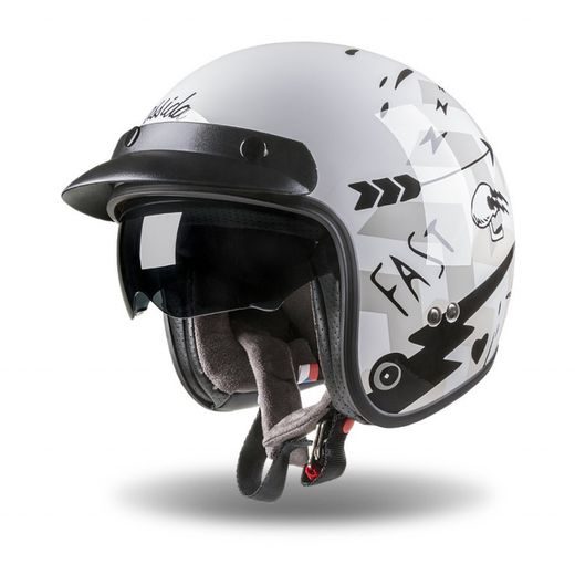 JET HELMET CASSIDA OXYGEN BADASS WHITE/ GREY/ BLACK 2XL