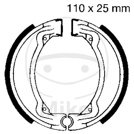 BRAKE SHOE SET EBC Y504G GROOVED INCLUDINGS SPRINGS