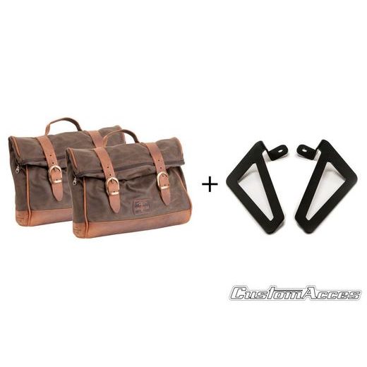 LEATHER SADDLEBAG CUSTOMACCES VINTAGE ALV002T BROWN LEFT / RIGHT