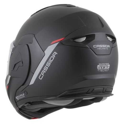 INTEGRALNA ČELADA CASSIDA MULTIFLIP SOLID BLACK MATT/RED/GRAY L