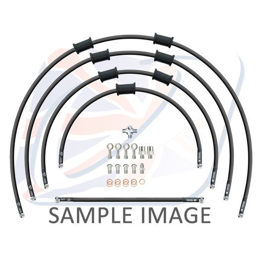 STANDARD FRONT BRAKE HOSE KIT VENHILL POWERHOSEPLUS SUZ-7001FS-BK (5 CEVI V KOMPLETU) BLACK HOSES, STAINLESS STEEL FITTINGS