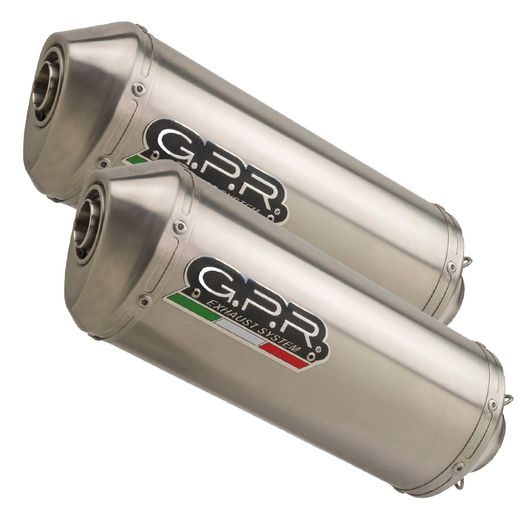 DUAL SLIP-ON EXHAUST GPR SATINOX A.14.SAT BRUSHED STAINLESS STEEL INCLUDING REMOVABLE DB KILLERS AND LINK PIPES
