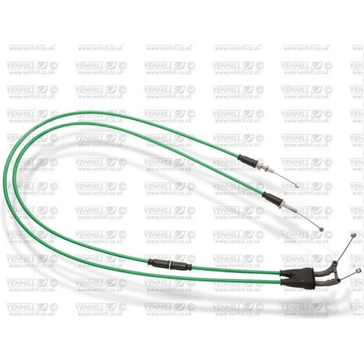 THROTTLE CABLES (PAIR) VENHILL Y01-4-076-GR FEATHERLIGHT ZELENA