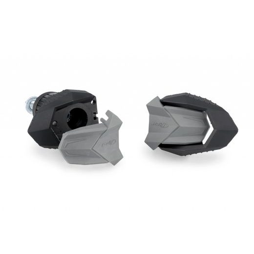 FRAME SLIDERS PUIG R19 22392N BLACK WITH GREY RUBBER
