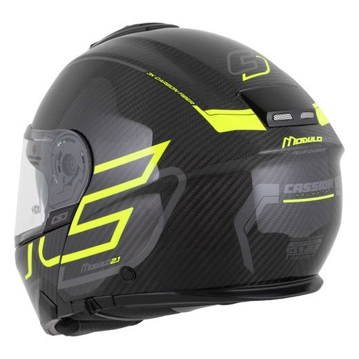 INTEGRALNA ČELADA CASSIDA MODULO 2.1 PLUS CARBON GLOSS CARBON/YELLOW FLUO/REFLECTIVE SILVER/BLACK M