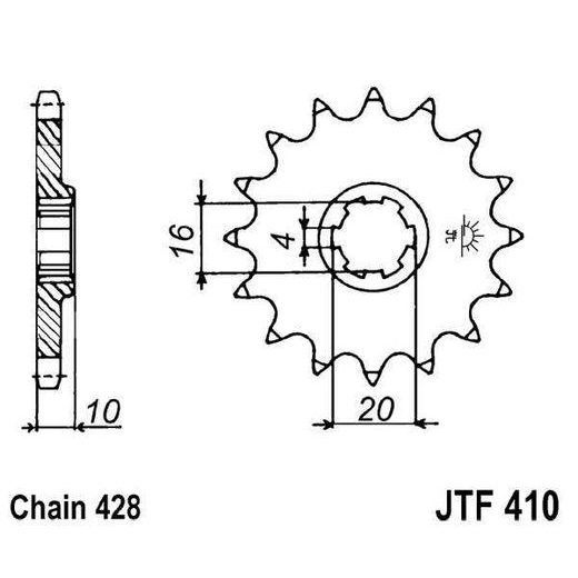 SPREDNJI VERIŽNIK JT JTF 410-15 15T, 428