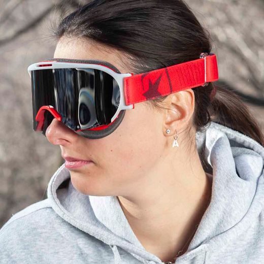 GOGGLES ARIETE WABI 14980-SRBR SILVER MIRROR LENS RED/RED