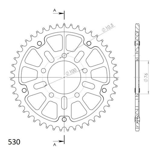 ZADNJI VERIŽNIK (ZOBNIK) SUPERSPROX STEALTH RST-7090:45-BLU MODER 45T, 530