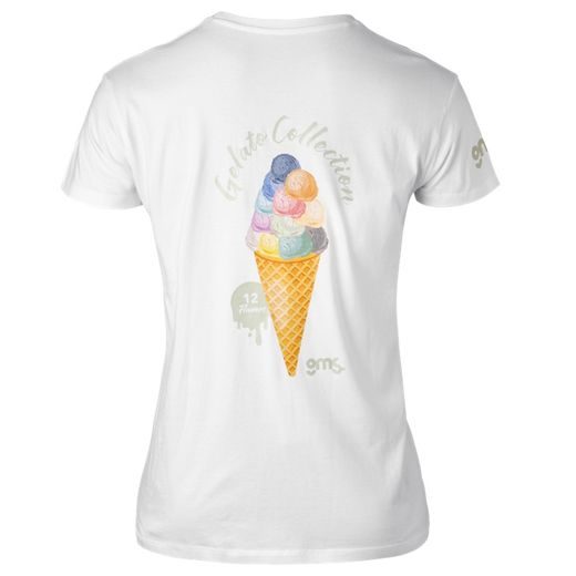 WOMEN'S T-SHIRT GMS GELATO COLLECTION ZG98002 WHITE-PISTACCIO DXL