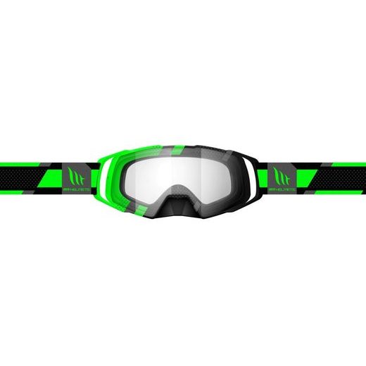 GOGGLE MT HELMETS MX EVO STRIPES BLACK/GREEN FLUOR 180402314 ČRNA