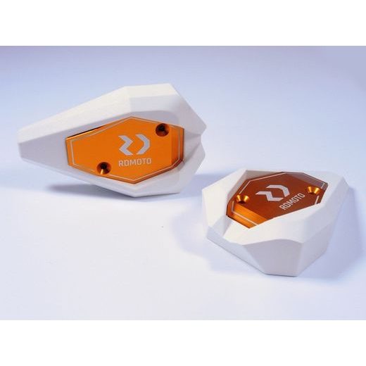 CRASH SLIDERS RDMOTO KTM13N WHITE POLYAMIDE WITH GOLD CAPS