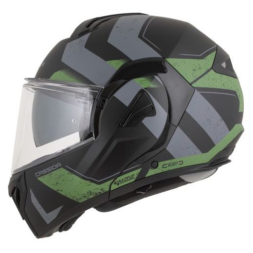 INTEGRALNA ČELADA CASSIDA MULTIFLIP KORP BLACK MATT/GREEN/GRAY L