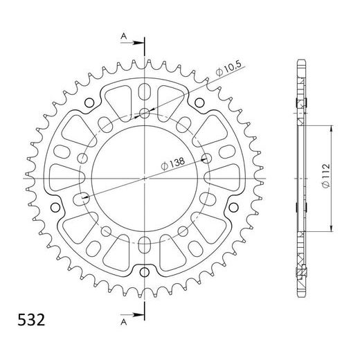 ZADNJI VERIŽNIK (ZOBNIK) SUPERSPROX STEALTH RST-1873:48-BLK ČRNA 48T, 532