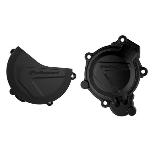 CLUTCH AND IGNITION COVER PROTECTOR KIT POLISPORT 90963 ČRN