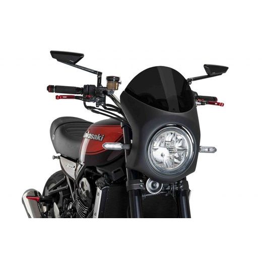 WINDSHIELD PUIG SEMI-FAIRING 9595F MATT BLACK DARK SMOKE