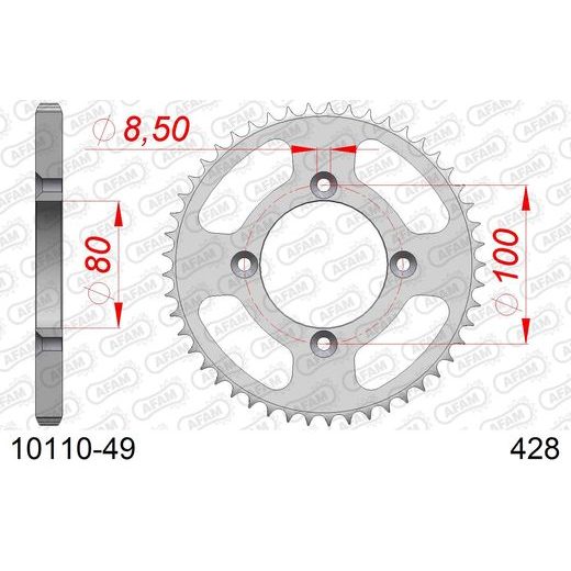 ZADNJI VERIŽNIK (ZOBNIK) AFAM 10110-49 49T, 428