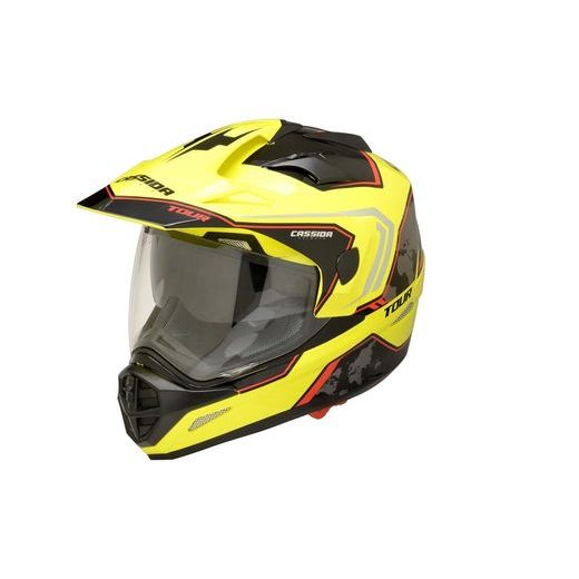 TOURING HELMET CASSIDA TOUR GLOBE BLACK/ YELLOW FLUO/ RED XS