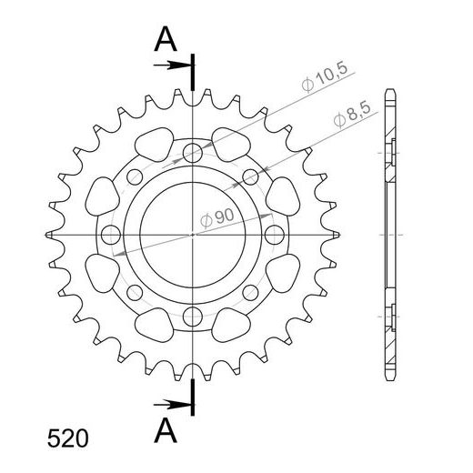 ZADNJI VERIŽNIK (ZOBNIK) SUPERSPROX RFE-279:30-BLK ČRNA 30T, 520