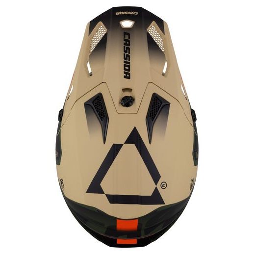 MOTOCROSS HELMET CASSIDA CROSS CUP 2 NAPA SAND/ GREEN/ ORANGE/ BLACK MATT S