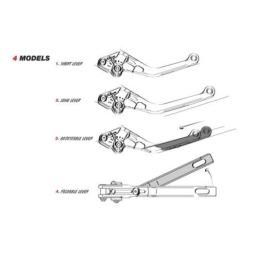 CLUTCH LEVER WITHOUT ADAPTER PUIG 4.0 424NNY RAZTEGLJIVA POKLOPNA (EXTENDABLE FOLDING) BLACK/TITAN