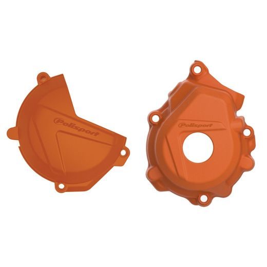 CLUTCH AND IGNITION COVER PROTECTOR KIT POLISPORT 90975 ORANŽNA