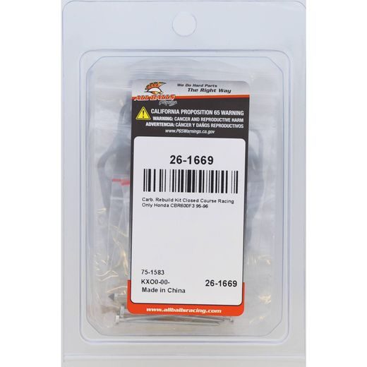 CARBURETOR REBUILD KIT ALL BALLS RACING CARK26-1669