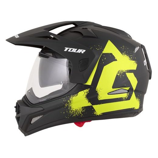 MOTOCROSS HELMET CASSIDA TOUR 2.0 CREW BLACK MATT/YELLOW FLUO 2XL