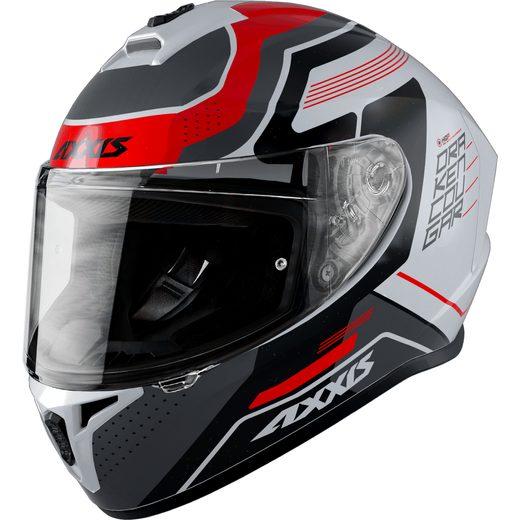 FULL FACE HELMET AXXIS DRAKEN ABS COUGAR A5 GLOSS FLUOR RED XS