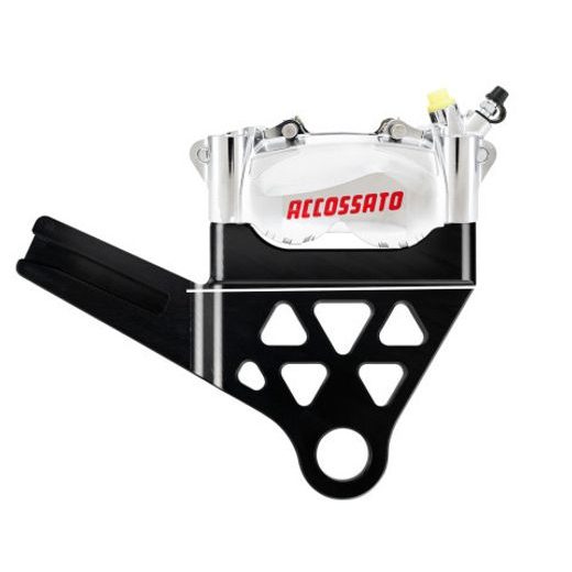 RADIAL BRAKE CALIPER KIT REAR + BRAKE FLANGE ACCOSSATO KITA32 FOR HARLEY DAVIDSON SOFTAIL