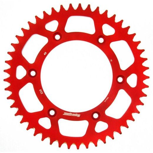 REAR ALU SPROCKET SUPERSPROX RAL-210:49-RED RDEČ 49T, 520